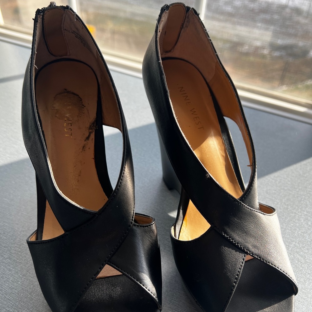 Nine West Black Crisscross Heels
